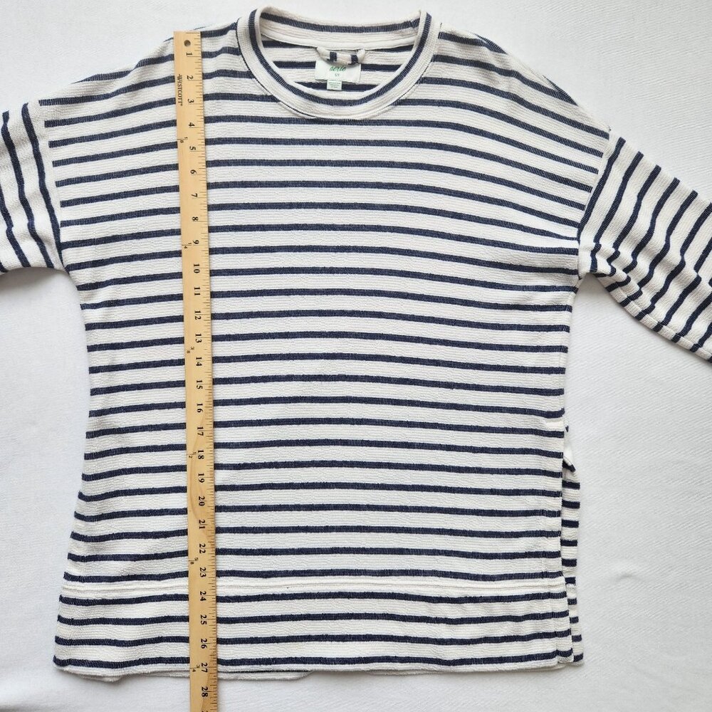 Aerie Striped Oversized Sweater Shirt Blue White Summer Pool Beach Spring Small - Picture 9 of 10